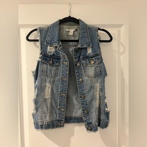 Revamped Denim vest - M - blue denim